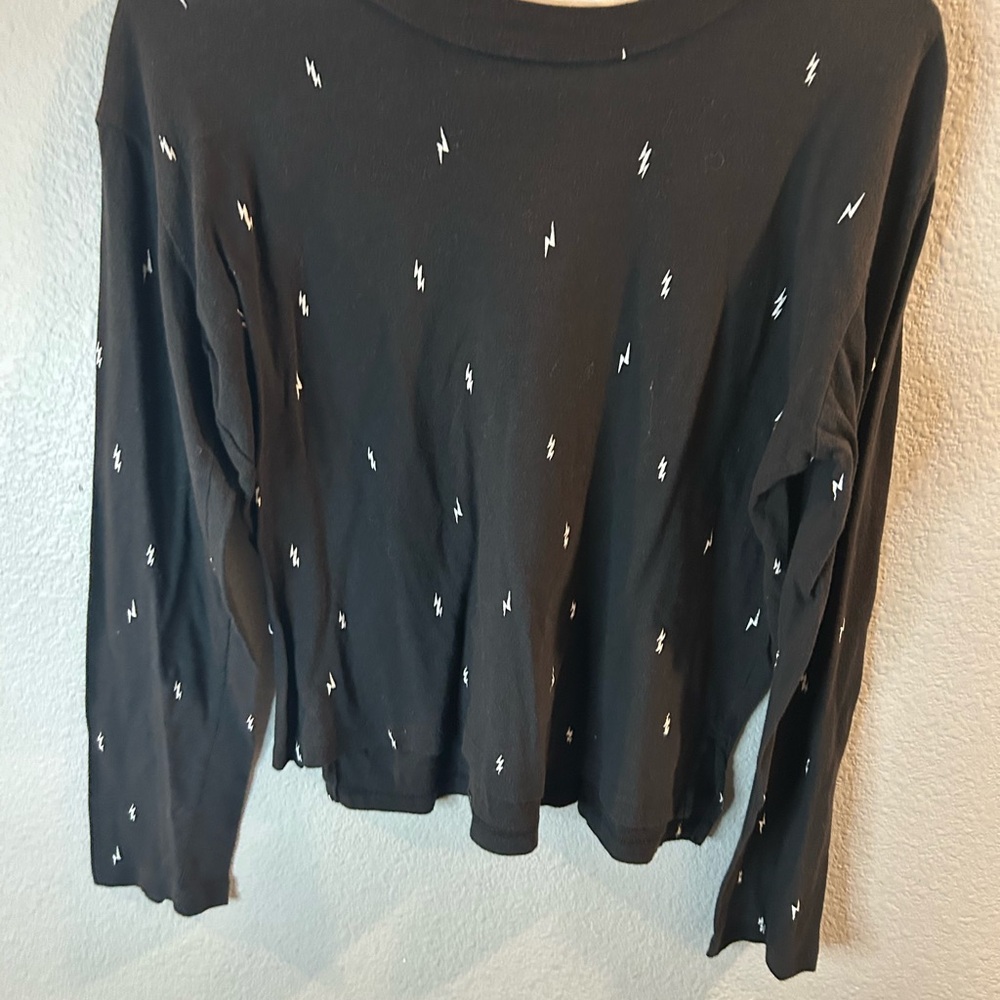 LNA Black Sweatshirt with White Lightning Pattern